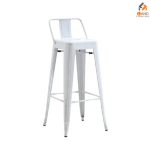 เก้าอี้บาร์สตู มีพนักพิง [C-504D] สีขาว