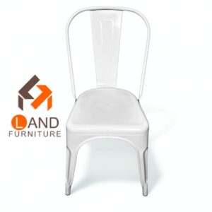 เก้าอี้เหล็ก มีพนักผิง [C-503] สีขาว