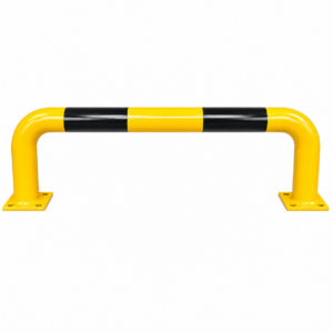 กันชนเหล็กกันกระแทก Crash Barriers ขนาด L1000×H400 มม. ท่อ Ø76 มม. หนา 2.0 มม. สีเหลือง-ดำ