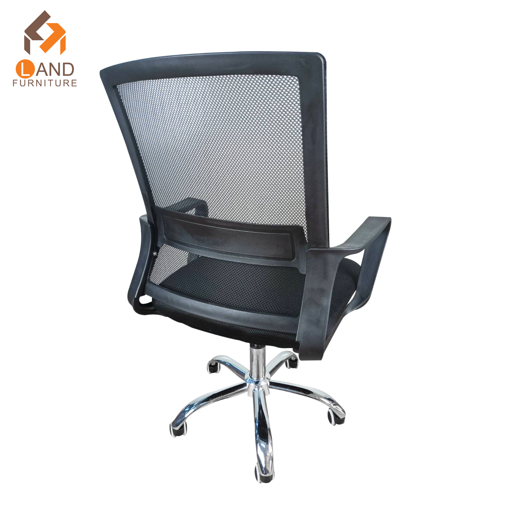 เก้าอี้สำนักงานมีล้อ รุ่น Central Back C-812 สีดำ พนักพิงตาข่าย ฐานโครเมียม - Image 2